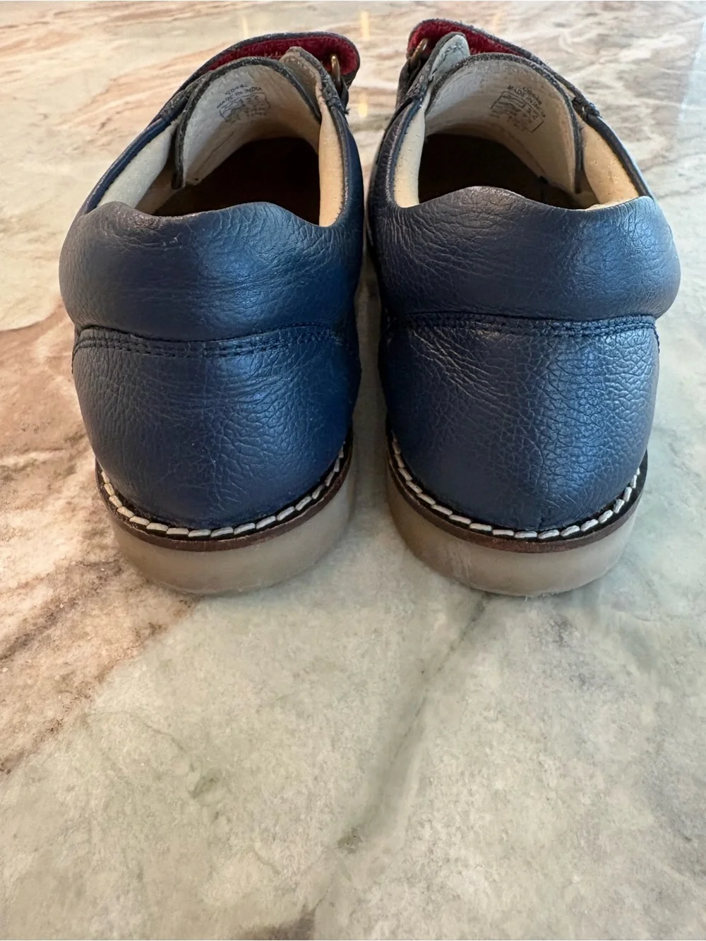 Mini Boden Boys Classic Navy Boys Dress Shoes School Easy On Slip On Size 34